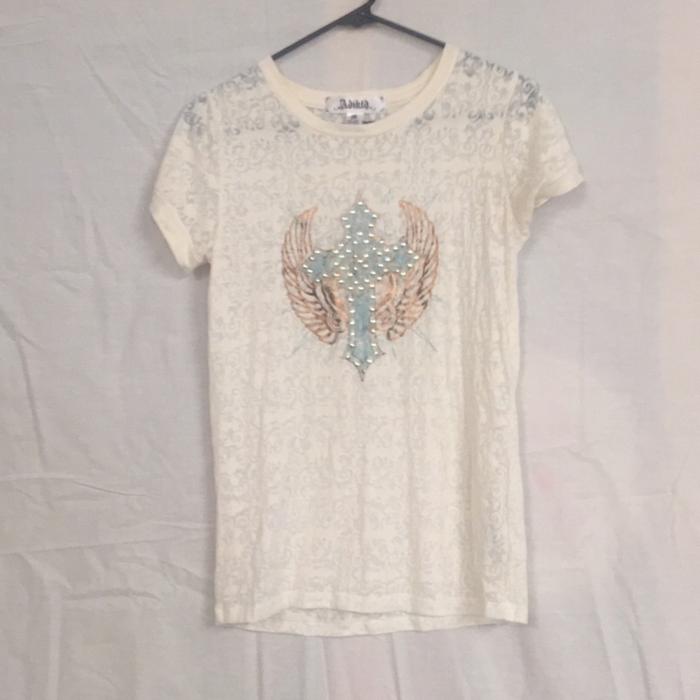 Woman’s T-Shirt By Adiktd, Flying Cross Design, M
